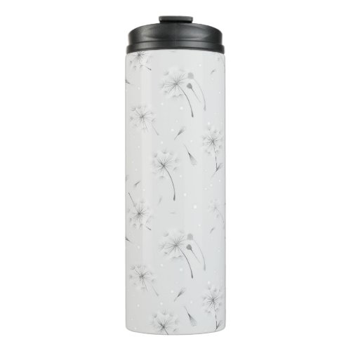 Watercolor Falling White Dandelion Thermal Tumbler