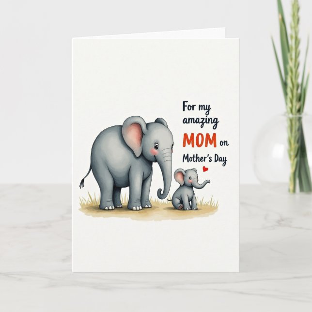 Watercolor Family Mothers Day Card (Front)