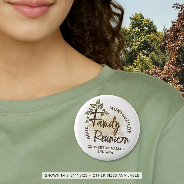 Watercolor Family Reunion Script Tree Name Button (Creator Uploaded)