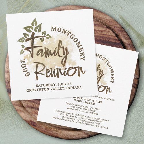 Watercolor Family Reunion Script Tree Name