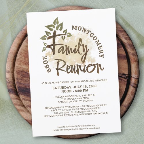 Watercolor Family Reunion Script Tree Name