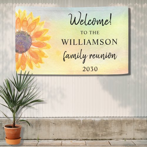 Watercolor Family Reunion Welcome Banner