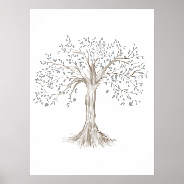 Watercolor Family Tree Clipart Poster (Front)