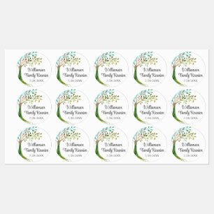 Watercolor Family Tree Family Reunion Labels