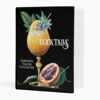 Favorite Cocktails Drink Recipe Organizer Mini Binder, Zazzle