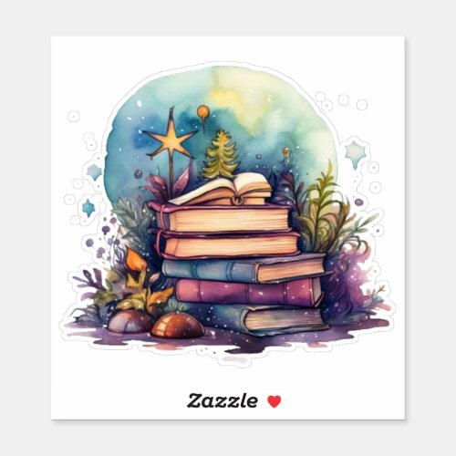 Watercolor Fantasy Book  Sticker