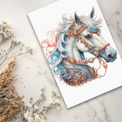 Watercolor Fantasy Carousel Horse  Tissue Paper