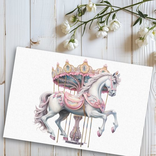 Watercolor Fantasy Carousel Horse  Tissue Paper