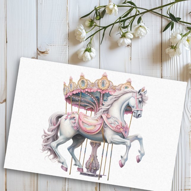 Watercolor Fantasy Carousel Horse  Tissue Paper (Creator Uploaded)