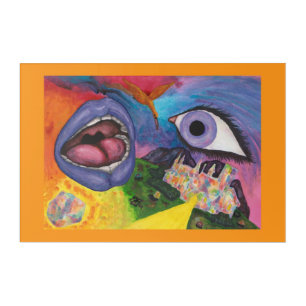 Watercolor Fantasy Dimensions Woman Opal Surreal Acrylic Print