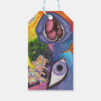 Watercolor Fantasy Dimensions Woman Opal Surreal Gift Tags