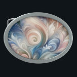 Watercolor Fantasy Floral Pastel Blue & Cream  Belt Buckle<br><div class="desc">Bring a touch of elegance to your space with this stunning abstract swirl pattern in soft pastel and blue tones. Flowing lines and harmonious color transitions create a luxurious,  calming atmosphere – perfect for living rooms,  offices,  or creative spaces. Ideal for anyone who loves modern design with artistic depth.</div>