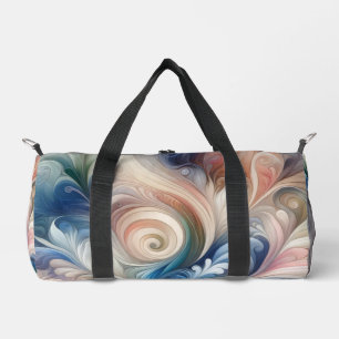 Watercolor Fantasy Floral Pastel Blue & Cream  Duffle Bag