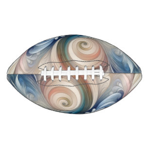 Watercolor Fantasy Floral Pastel Blue & Cream  Football