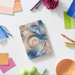 Watercolor Fantasy Floral Pastel Blue & Cream iPad Mini Cover