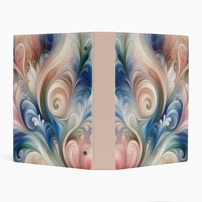 Watercolor Fantasy Floral Pastel Blue & Cream  Mini Binder (Background)