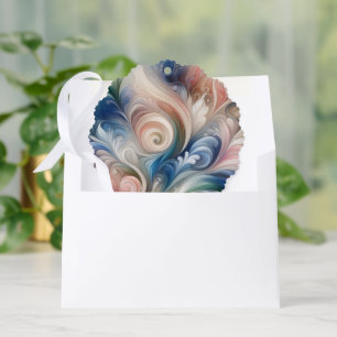 Watercolor Fantasy Floral Pastel Blue & Cream Ornament Card