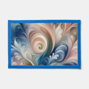 Watercolor Fantasy Floral Pastel Blue & Cream Pennant