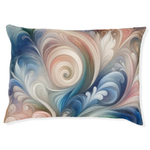 Watercolor Fantasy Floral Pastel Blue & Cream  Pet Bed