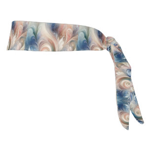 Watercolor Fantasy Floral Pastel Blue & Cream  Tie Headband