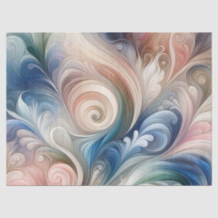 Watercolor Fantasy Floral Pastel Blue & Cream  Tissue Paper