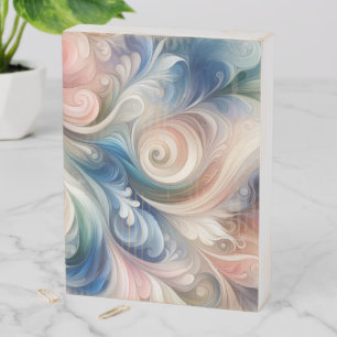 Watercolor Fantasy Floral Pastel Blue & Cream  Wooden Box Sign