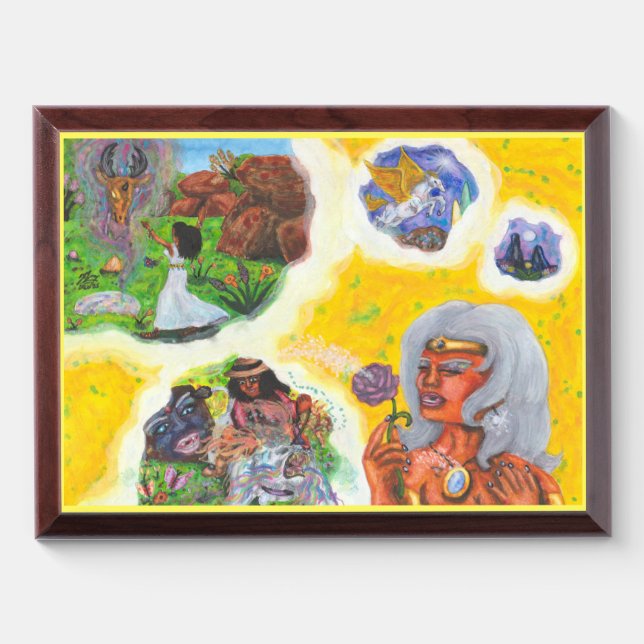 Watercolor Fantasy Goddess Dreams Love Dimension Award Plaque (Horizontal)