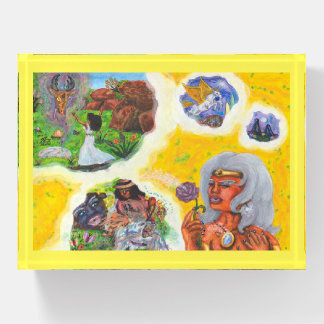 Watercolor Fantasy Goddess Dreams Love Dimension Paperweight