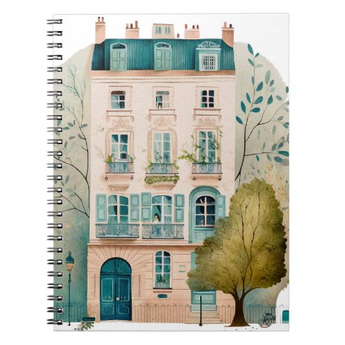Watercolor fantasy pink duplex illustration trees notebook