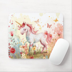 Watercolor Fantasy Unicorn Mouse Pad