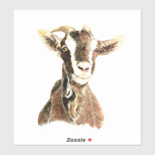 Watercolor Farm Animal Goat Sticker