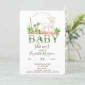 Watercolor Farm Animals Sheep Baby Shower  Invitation (Standing Front)