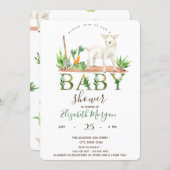 Watercolor Farm Animals Sheep Baby Shower  Invitation (Front/Back)