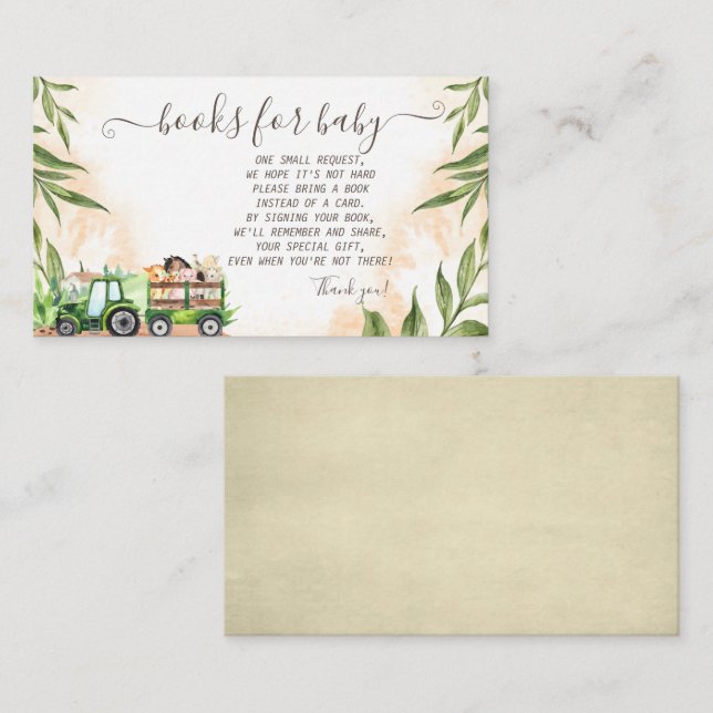 Watercolor Farm Animals Tractor Enclosure Card (Front/Back)