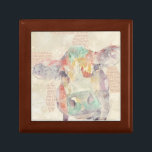 Watercolor Farm Collage Cow Jewelry Box<br><div class="desc">Farm Collage Cow Artist: Jennifer Goldberger</div>