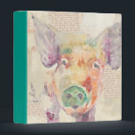 Watercolor Farm Collage Pig Binder<br><div class="desc">Farm Collage Pig  Artist: Jennifer Goldberger</div>