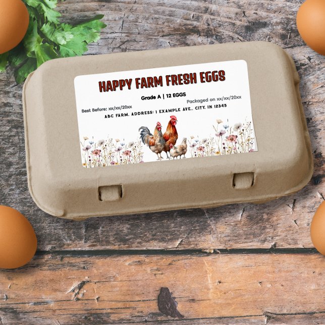 Watercolor Farm Egg Carton Label (Creator Uploaded)