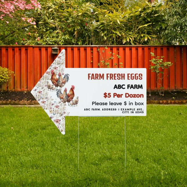 Watercolor Farm Fresh Eggs Leave Money Sign (Creator Uploaded)