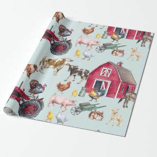 Watercolor Farm Wrapping Paper