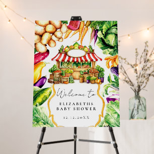 Watercolor Farmer Market Baby Shower Welcome Sign