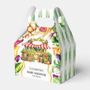 Watercolor Farmer's Market Baby Shower Favor Boxes
