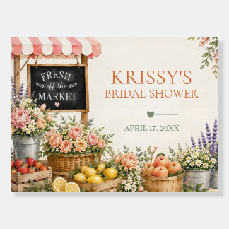Watercolor Farmers Market Bridal Shower Welcome Foam Board