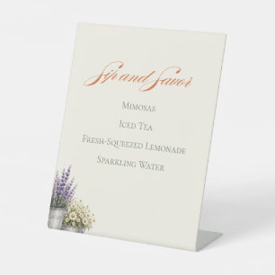 Watercolor Farmers Market Drink Menu Pedestal Sign