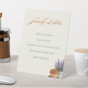 Watercolor Farmers Market Savory Menu Pedestal Sign