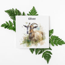 Watercolor Farmhouse Goat, custom