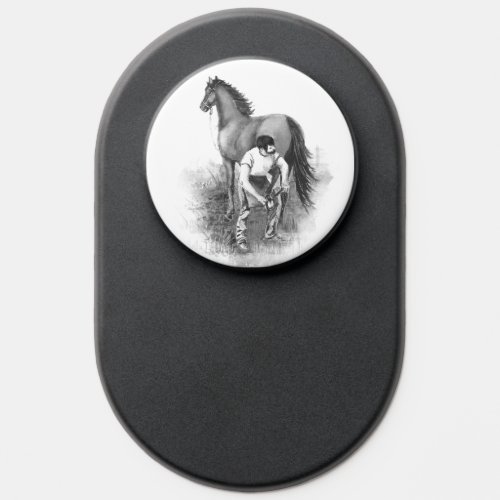 Watercolor Farrier Horse Shoeing Shoe PopSocket