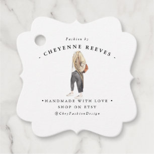 Watercolor Fashion Design   Business Hang Tag