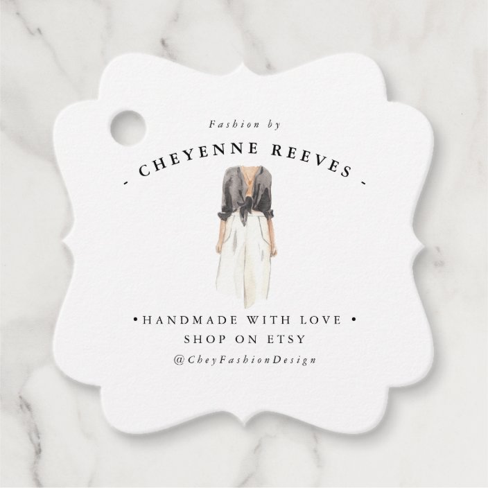 Watercolor Fashion Design Business Hang Tag Zazzle Com