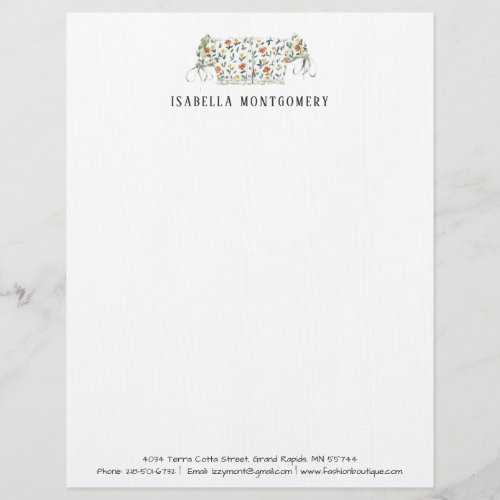 Watercolor Fashion Design Letterhead Personalized