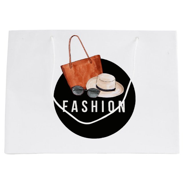  Watercolor Fashion  Large Gift Bag (Front)